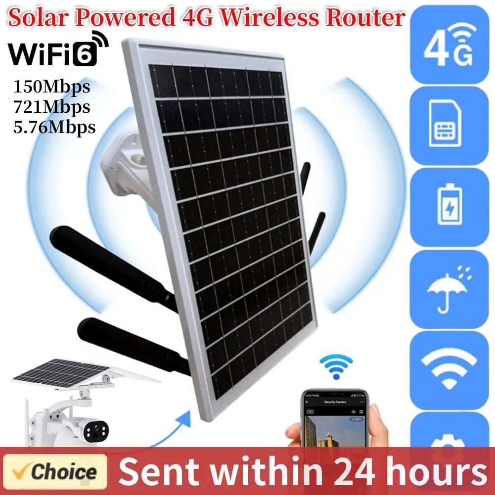 

Solar Panel Powered Outdoor Wireless Router 15W 25600mAh WiFi Hotspot with SIM Card Slot for Outdoor Security Camera Phone PC