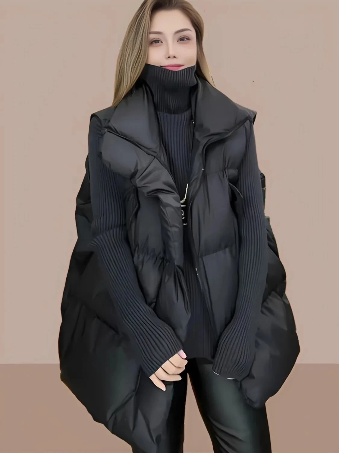 Colete de Inverno para Mulheres Tamanho Grande 4XL Parkas Casuais Sem Mangas Casaco Puffer Feminino Coreano Jaqueta de Algodão Acolchoada