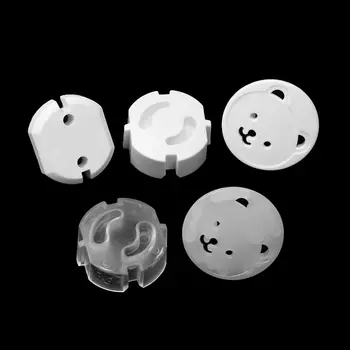10pcs Plastic Security Locks Baby Safety Rotate Cover 2 Hole Round European Standard Electric Protection Children Socket