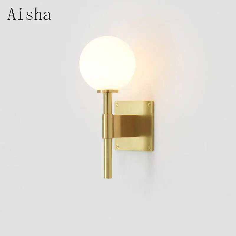 

Nordic Gold/black Wall Lamp Simple Bedside Wall Sconces for Home Bedroom Living Room Corridor Staircase Designer Glass Lighting