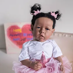 Black Skinned Reborn Doll Baby Girl Liam Dark Skin Finished Reborn Baby Dolls African American Doll Princess Black Vinyl Kid Toy