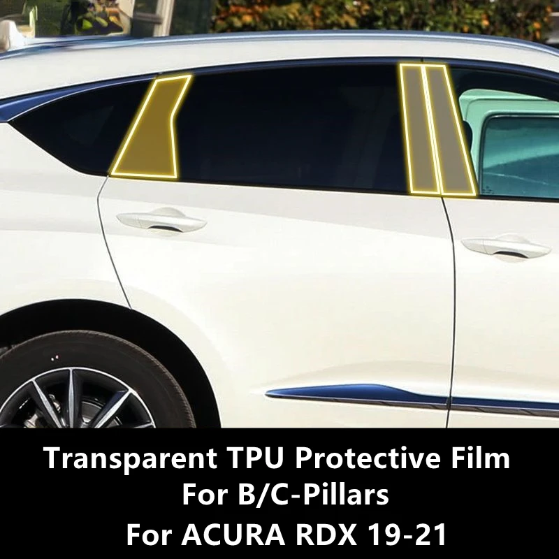 

For ACURA RDX 19-21 B/C-Pillars Transparent TPU Protective Film Anti-scratch Repair Film Accessories Refit