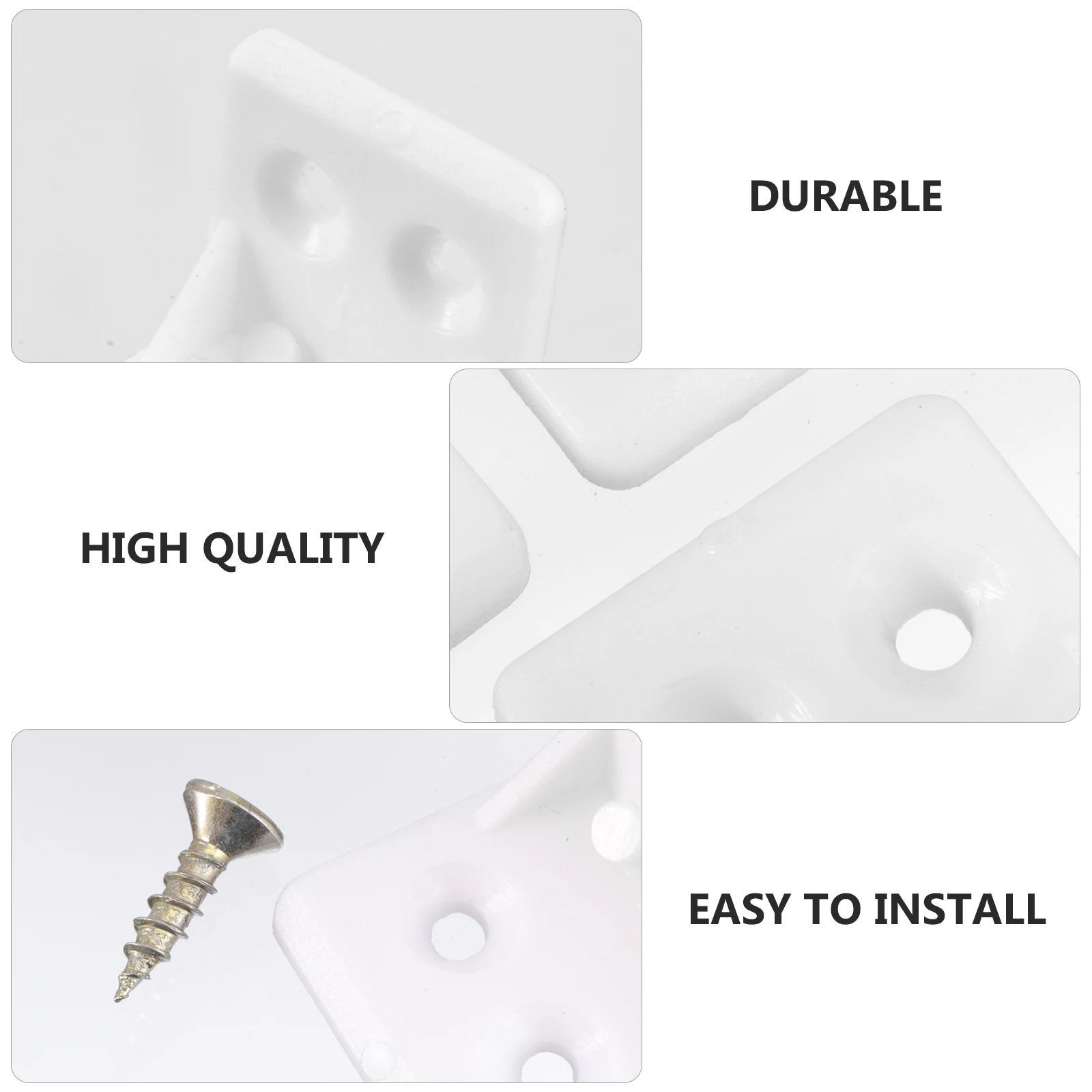 

20pcs Plastic L Shape Corner Bracket Heavy Duty Shelf Brackets for Bookshelf Garden Shelf Table Chair Joint Brace