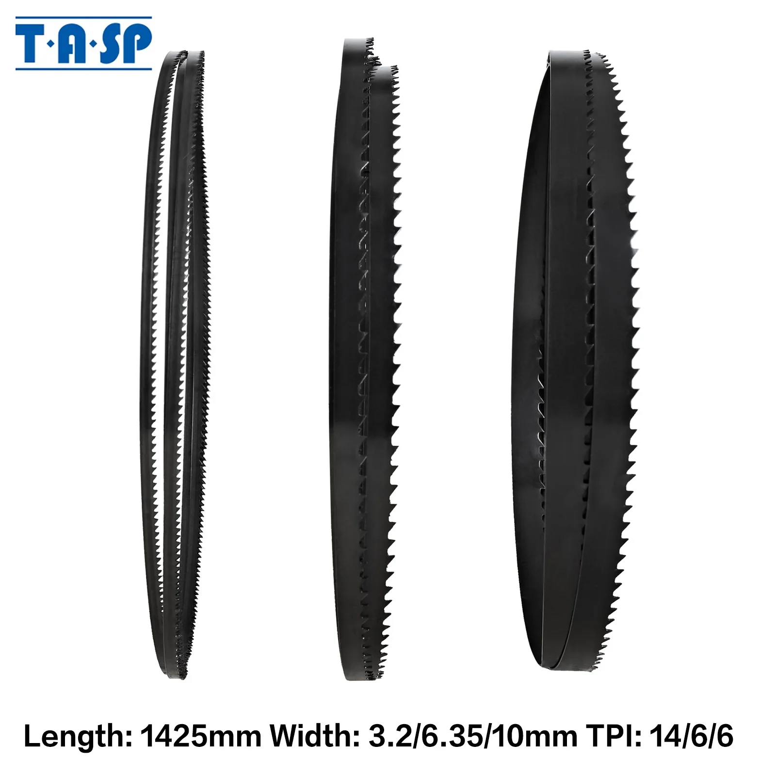 TASP 3-teiliges 1425mm Bandsägeblatt-Set 6TPI 14TPI Holzschneidesägeblätter für 8-Zoll Draper BS250 Nutool FOX Silverline Delta Bandsäge