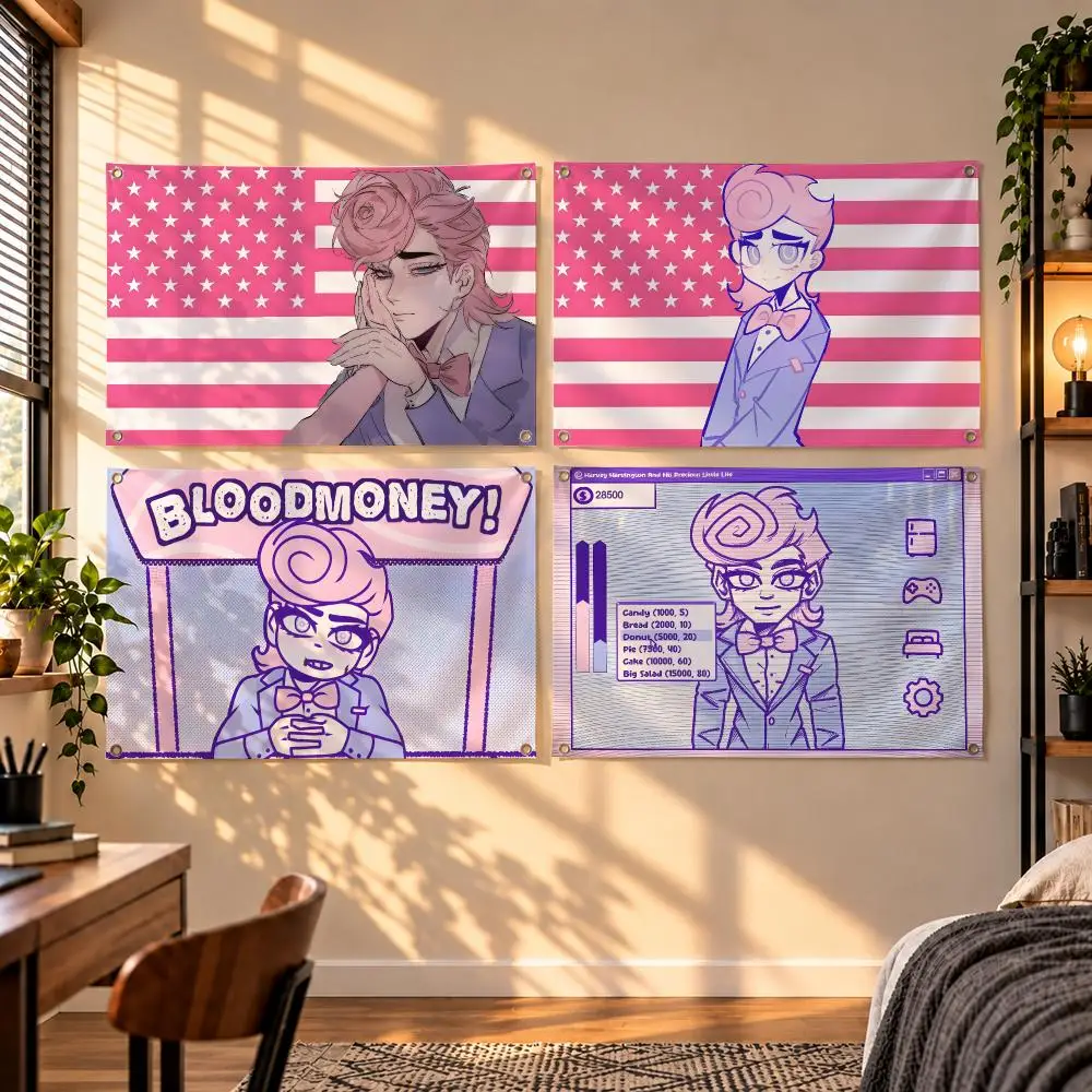 Romantic Fiction Character Harvey Harvington Flags Indoor Outdoor Wall Hanging Flag Decor Banner Wall Decor