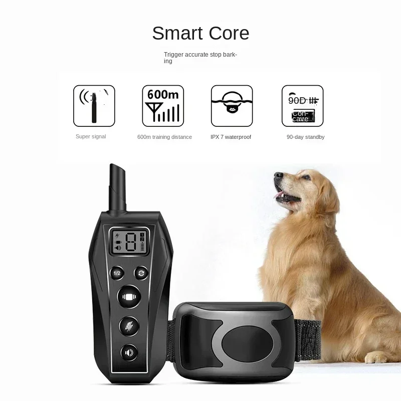 600M Remote Control Dog Trainer Beep Vibration Automatic Barking Stop Dog Trainer Agility Electric Shocker Training Pet Supplies