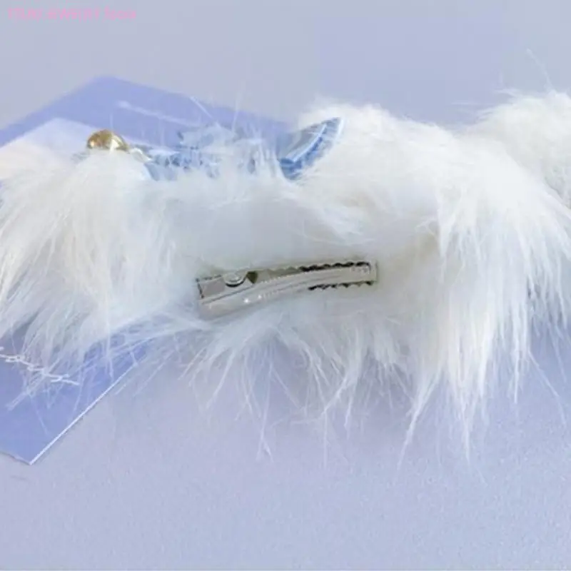 62KE Furry Hair Clip Animation Animal Ear Perpins Girls Side Pins Cosplay Adder