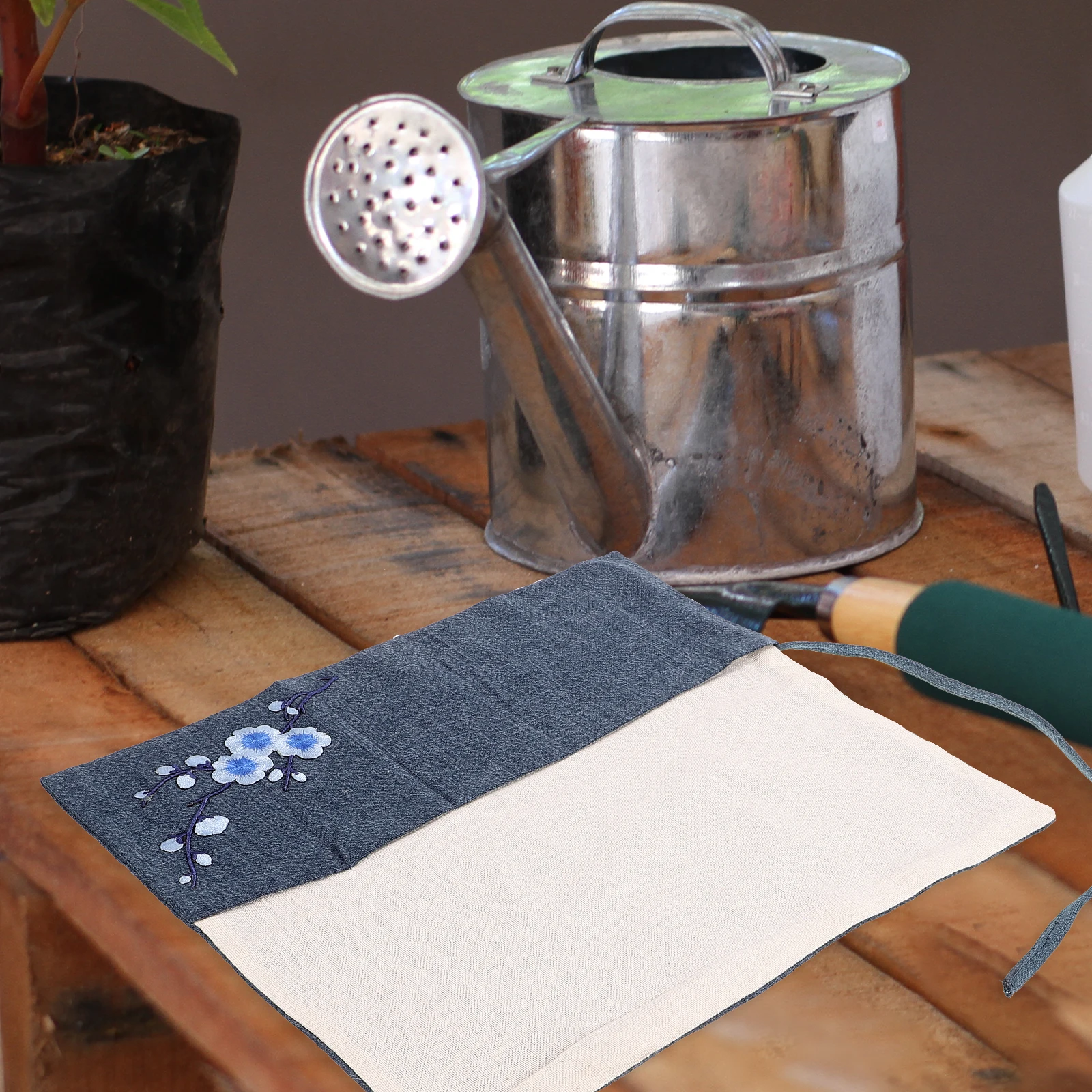 

Floral Arrangement Tools Kit Blue Portable Storage Bag Binding Rope Cotton Linen Tool ganizer For Artistic Flower