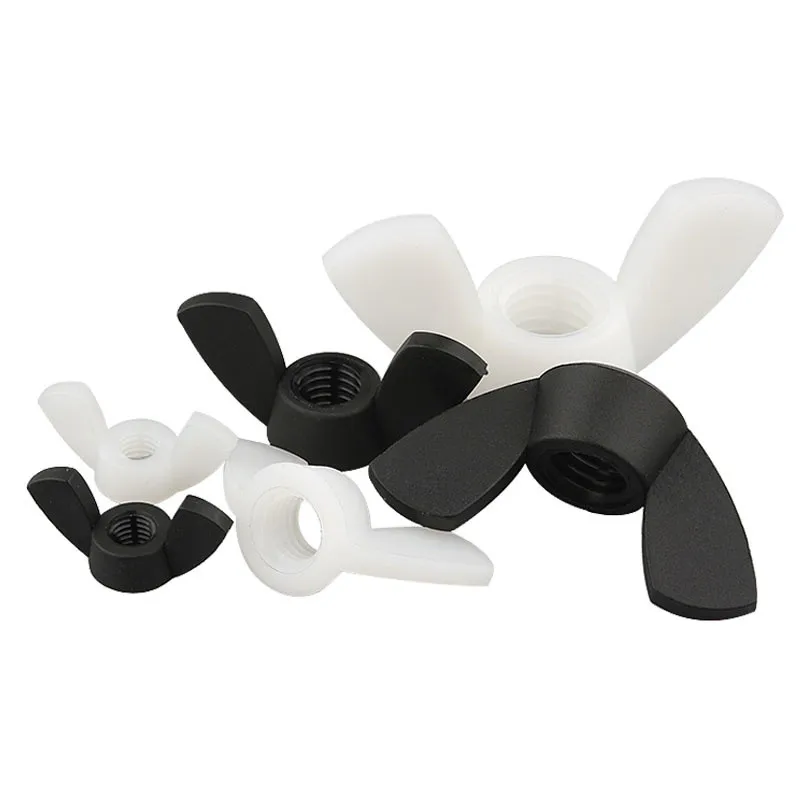 M3-M12 Black White Nylon Nut Wingnut Butterfly Nut Plastic Wing Nuts