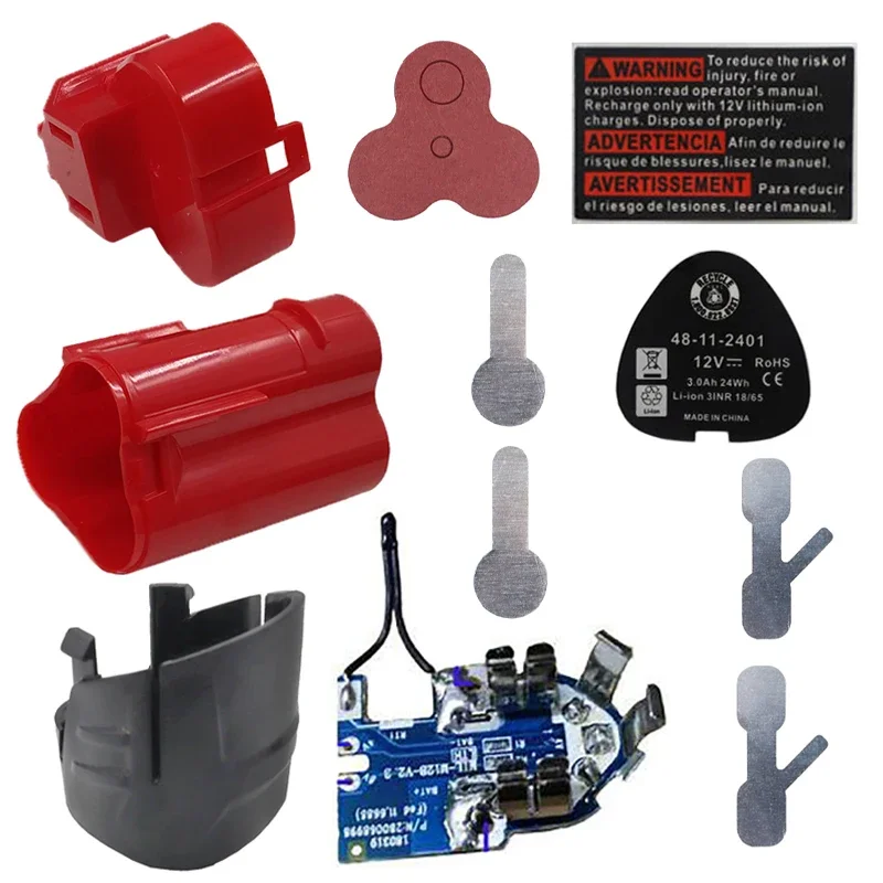 Imagem -04 - Placa de Circuito Shell do Pwb para a Bateria de Milwaukee Caixa Plástica Alojamento 12v 10.8v 3.0ah 6.0ah 9.0ah 48112411 Li-íon