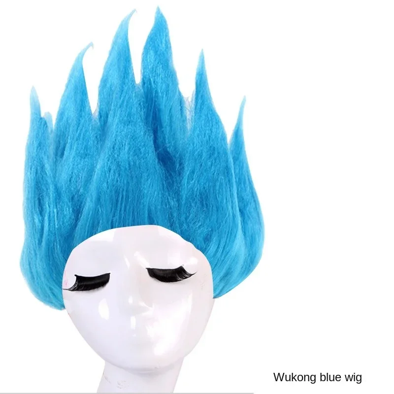 Cosplay-Kostüm-Perücke für Kinder – flauschiger Saiyajin-Lianhua-Kopfstil von Dragon Ball Son Goku mit goldener Perücke Z Cosplay-Perücken Goku Cos-Perücke