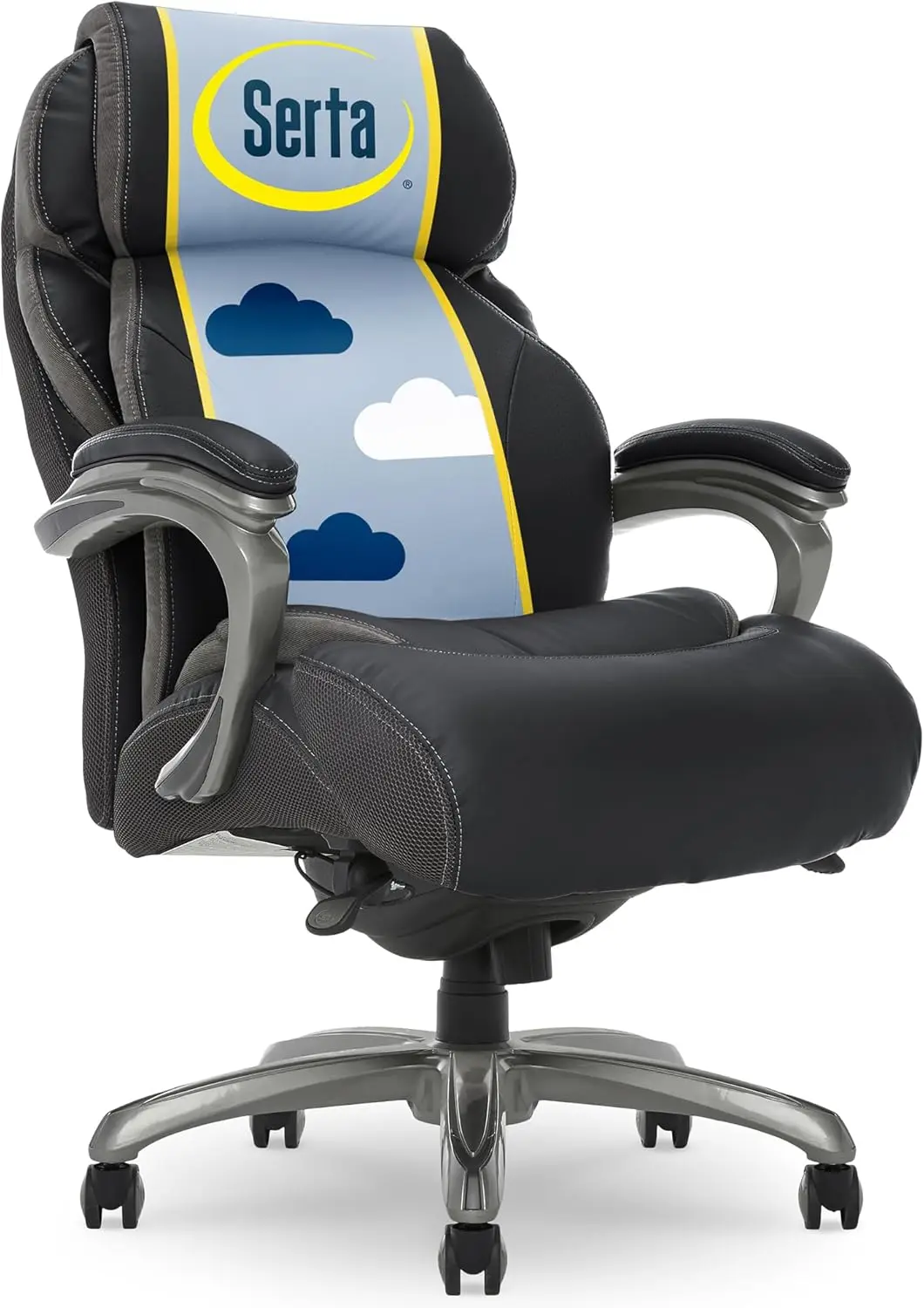 Serta Jackson Big and Tall Executive Office Chair with AIR Technology and Smart Layers Premium Elite Foam,Supports up 350 Pounds