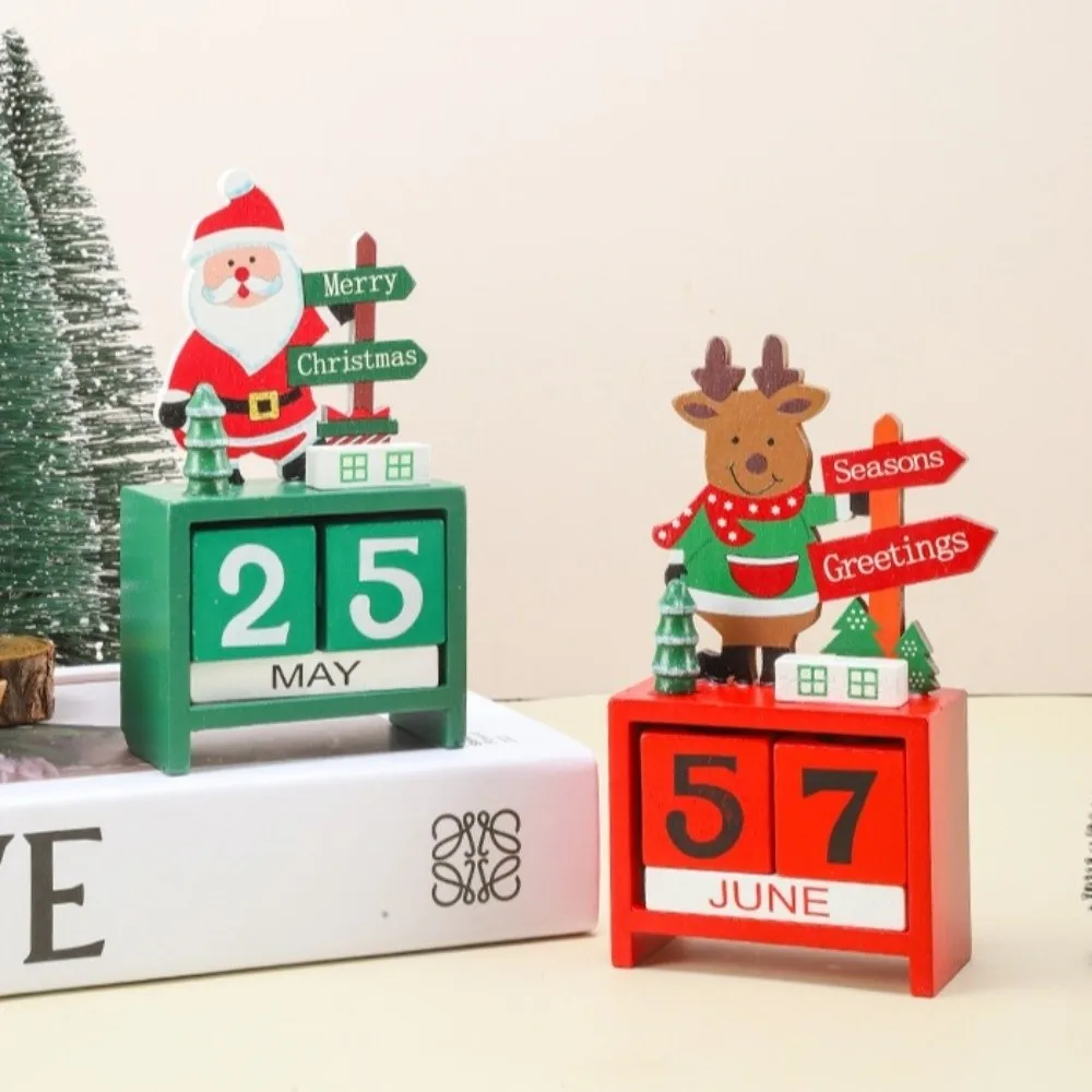 Countdown Christmas Winter Wooden Ornament Reindeer Merry Christmas Christmas Calendar Decoration Exquisite Creative