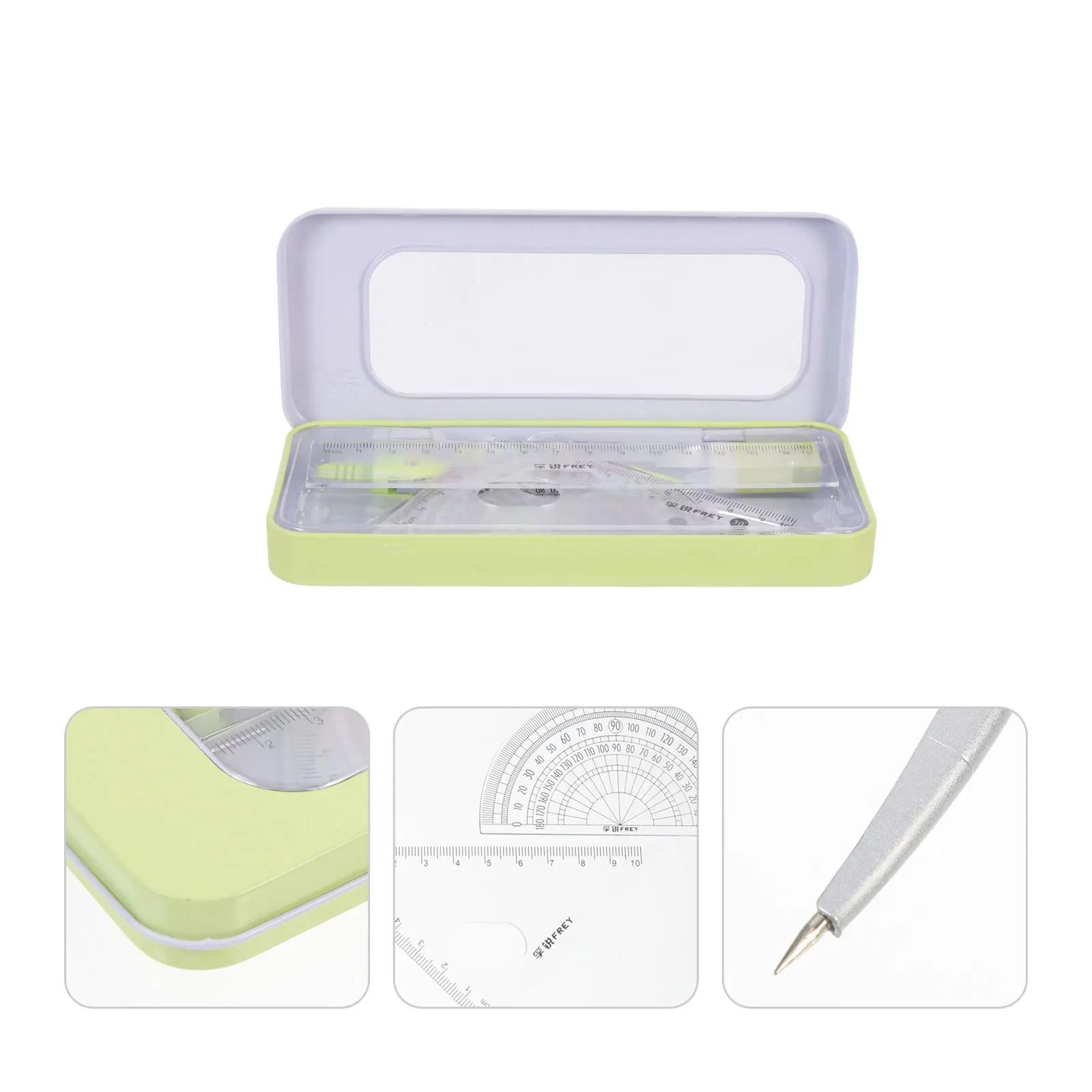 1 set 1 Set Geometry Drawing Tool Kit School Measuring Ruler Compass Protractor s Students Office Engineering Drafting Tools
