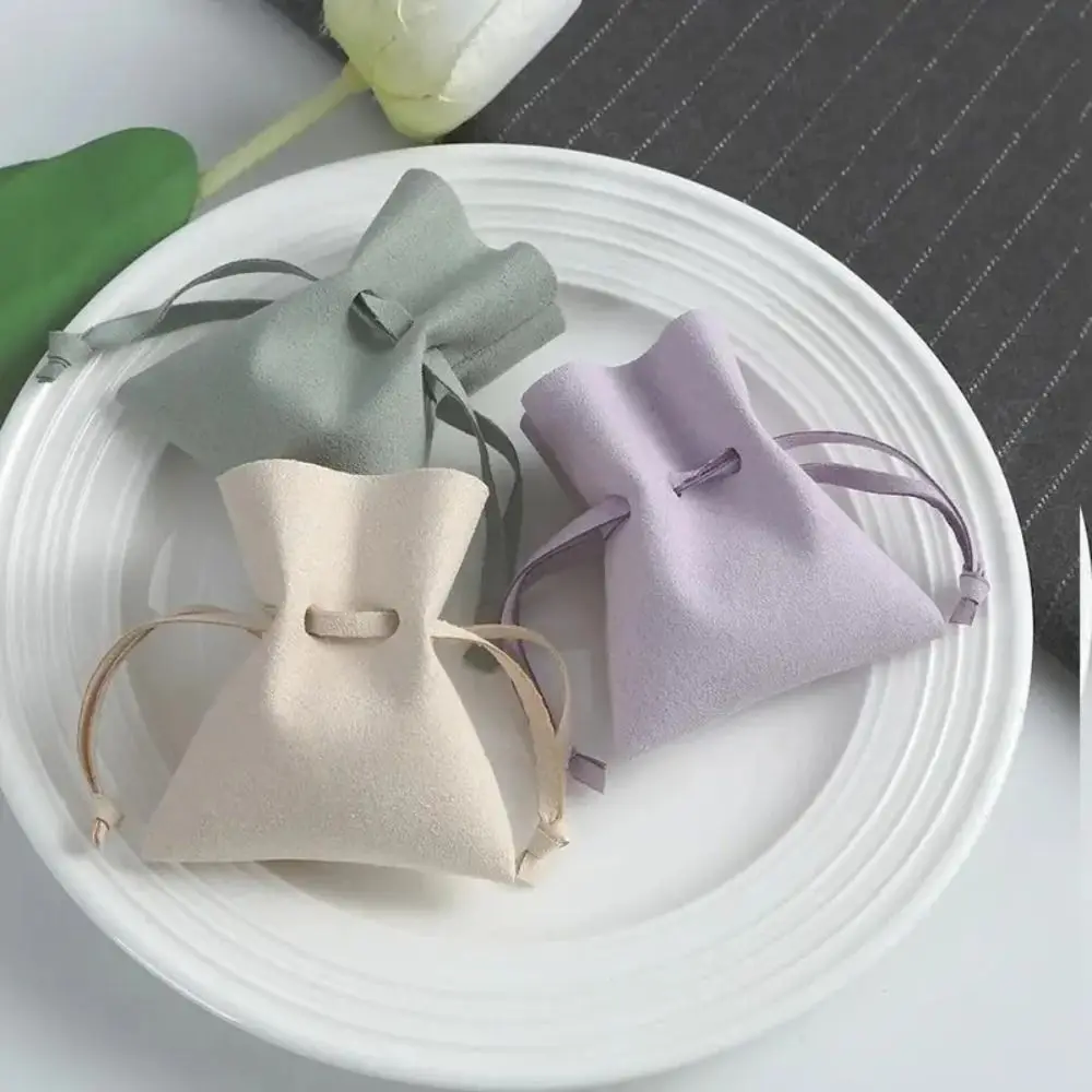 

Wrapping Macaron Color Storage Bag Drawstring Dustproof Earrings Necklace Packaging Bag Storage Organization Solid Color