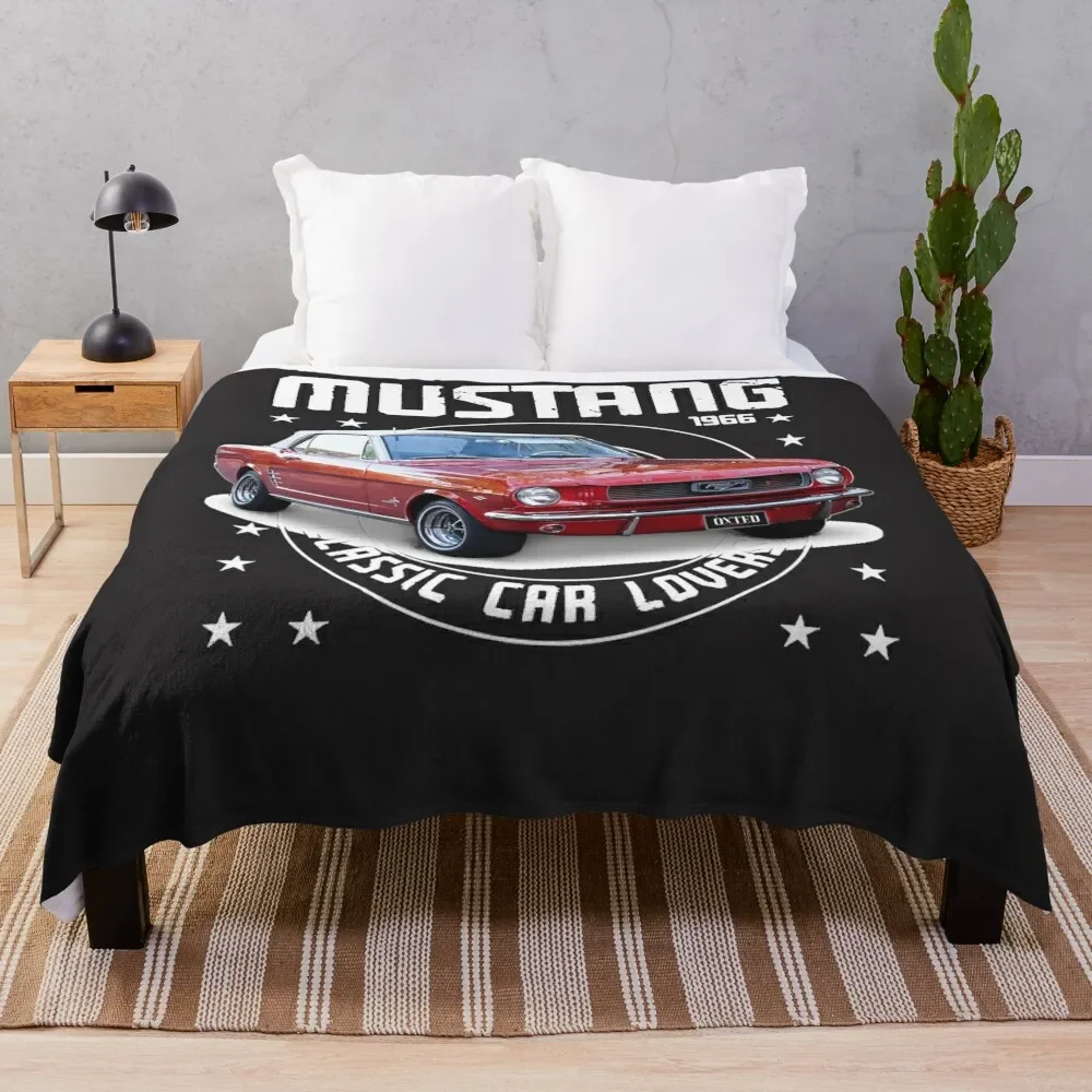 

Classic Car Mustang 1966 Essential T-Shirt Throw Blanket Decorative Sofa Blankets For Sofas halloween Thin Blankets