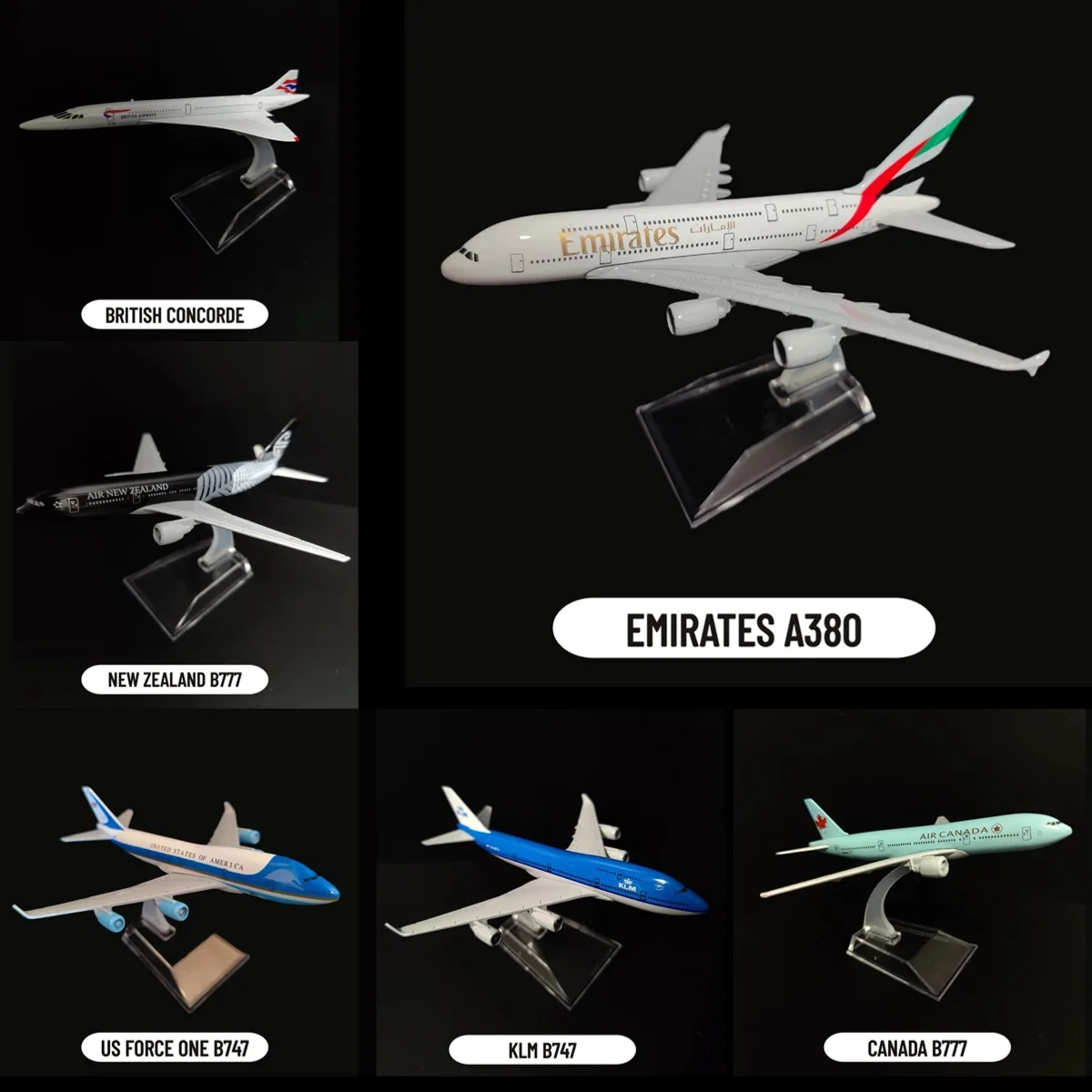 Scale 1:400 Metal Airplane Replica A320 A330 A380 B747 B777 Airlines Boeing Airbus Model Diecast Aircraft Miniature Toy for Boys