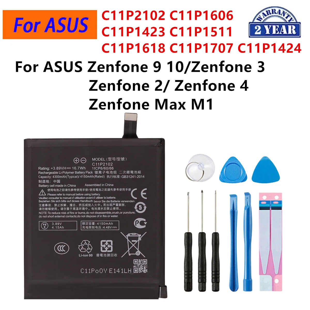 C11P2102 C11P1606 C11P1423 C11P1511 C11P1618 C11P1707 C11P1424 batería para ASUS Zenfone 9 10/Zenfone 2 3 4 Zenfone Max M1