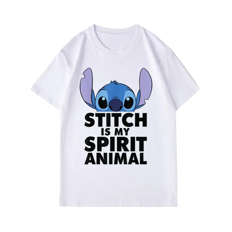 

Disney Cute Stitch Is My Spirit Animal Printed T-Shirt Women's Y2k Summer Top Casual T-Shirt Fashion Cotton Shirt Women Clothing