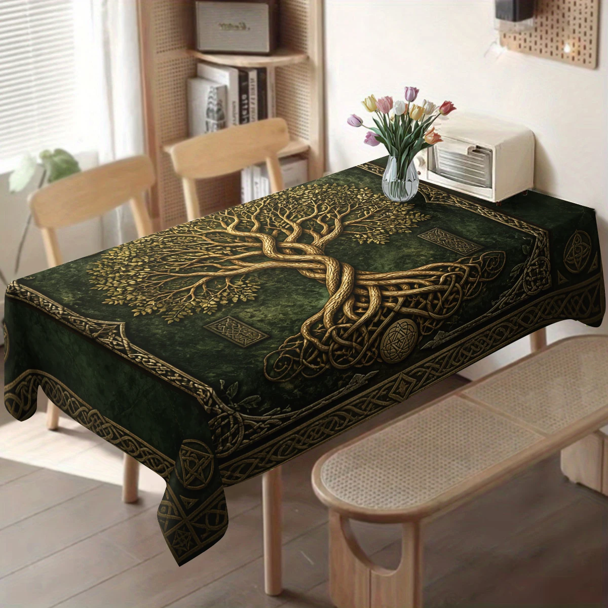 Cute Stylish Chihuahua Pattern Polyester Tablecloth - Decorative Dining Table Cover, Lovely Home Dining Scene Table Decoration