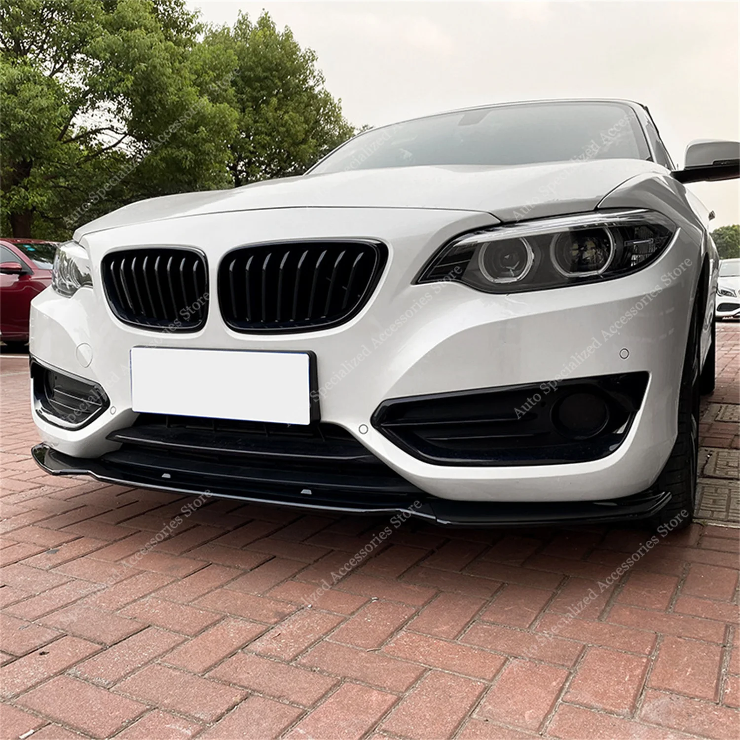 Gloss Black Front Bumper Lip Spoiler Splitter Diffuser For BMW F22 F23 218i 218d 220i 220d 2-Door Non M Sport 2014-2021 Bodykits