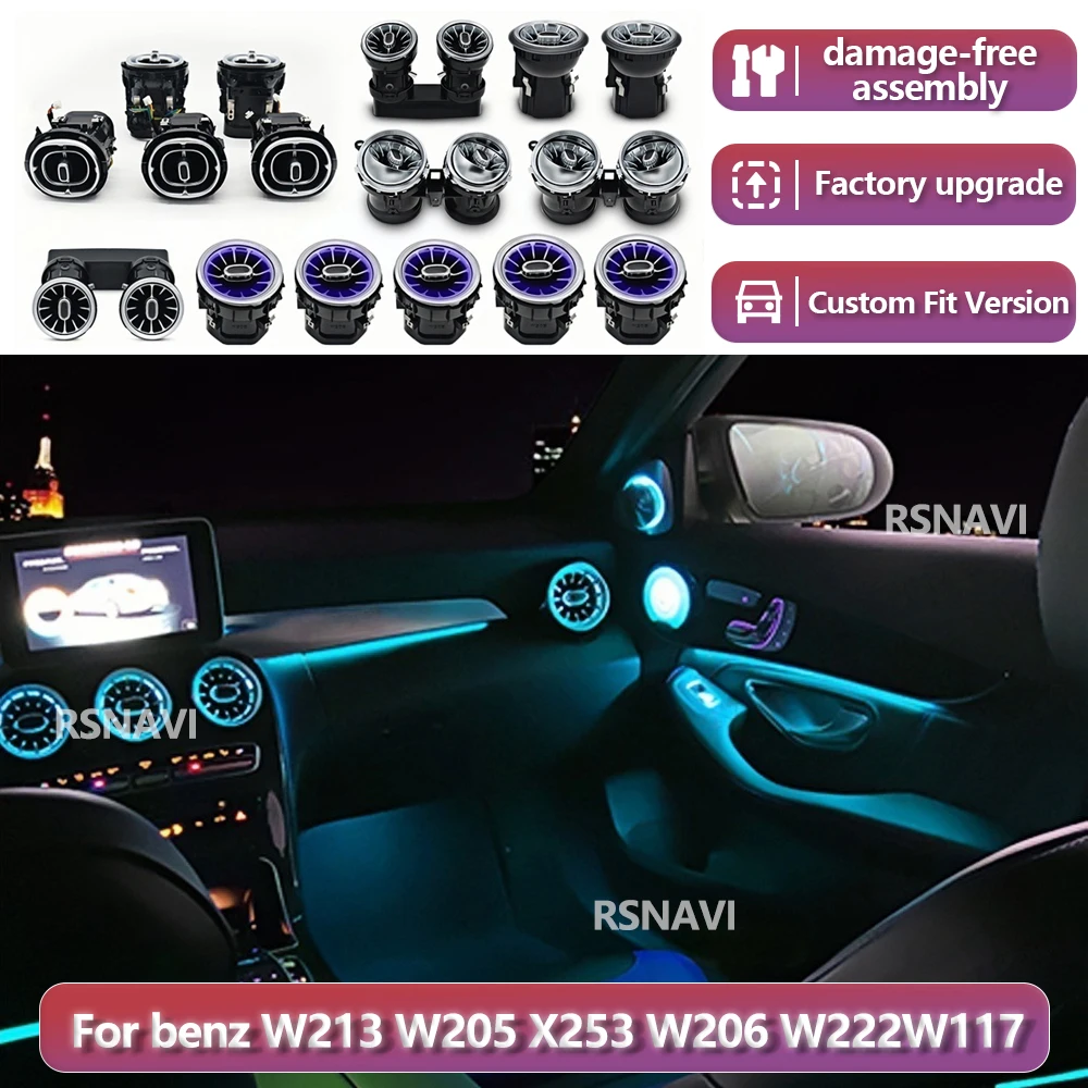 

RSNAVI Factory settings For BENZ W117 W176 W205 W206 W213 W222 2014-2025 Turbo Air Condition Venter Outlet Air Vent Lamp