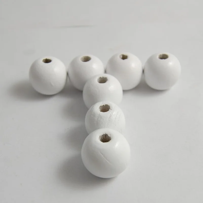 10/12/14/16/18/20/25/30/40mm White Round Wooden Beads Spacer Beads Eco-friendly DIY Custom Crafts Bracelet Jewelry Accessorie