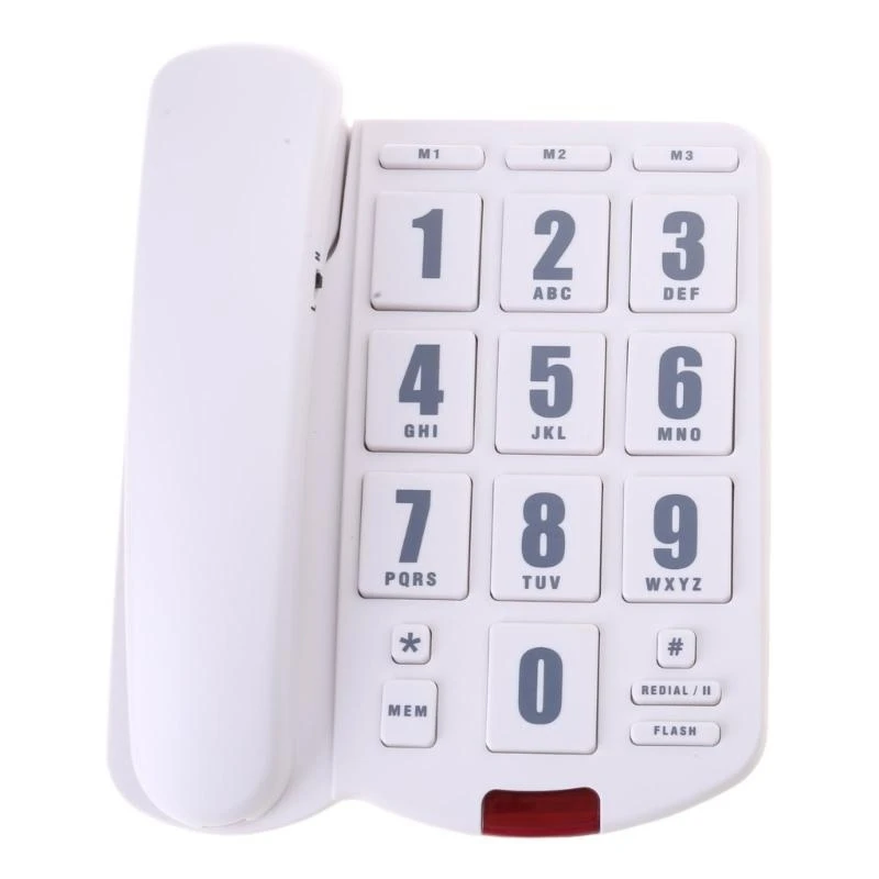 PK3000 Big Button Landline Phone Desktop Telephone- Amplified Sound, Perfect for Seniors and Visually Challenged