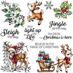 Mangocraft Merry Christmas Gifts Reindeer Cutting Dies Clear Stamp DIY Scrapbooking Metal Dies Silicone Stamp For Card Albums