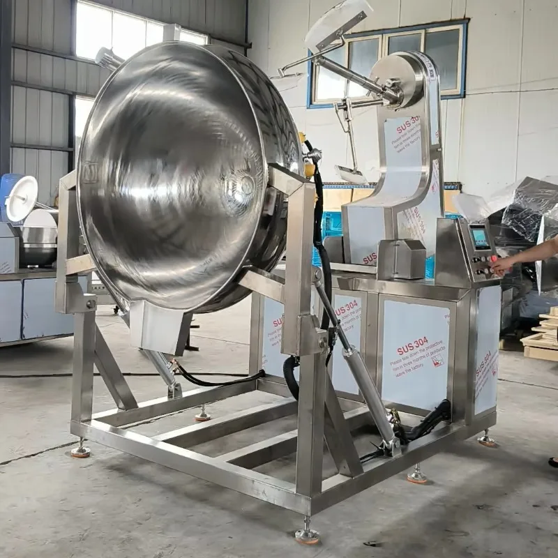 Food Industry Stainless Steel Cook Pot Industrial Planetary Stir Frying Pan Jacketed Heating For Sauce Soup And Paste Production
