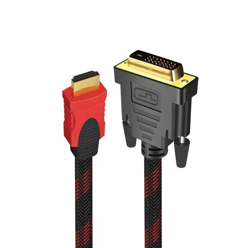 1.5/3/5m HDMI-compatible to DVI Cable Male to 24+1 Pin Male Video Cable for HDTV DVD Projector DVI 1080P Gold Plated Adapter C5