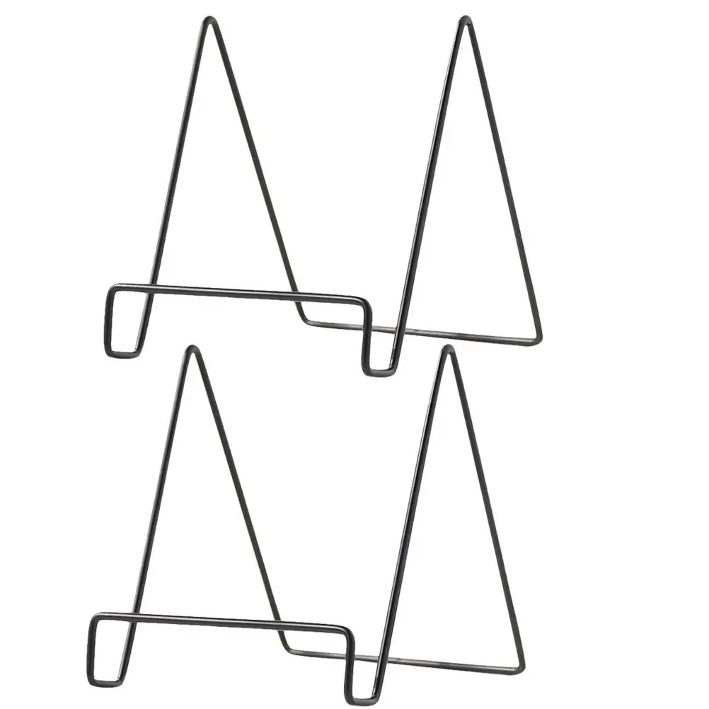 

2Pcs Black Metal Display Large Size Square Plate Holders for Pictures Decorative Boards Photo Frames Artworks Stylish