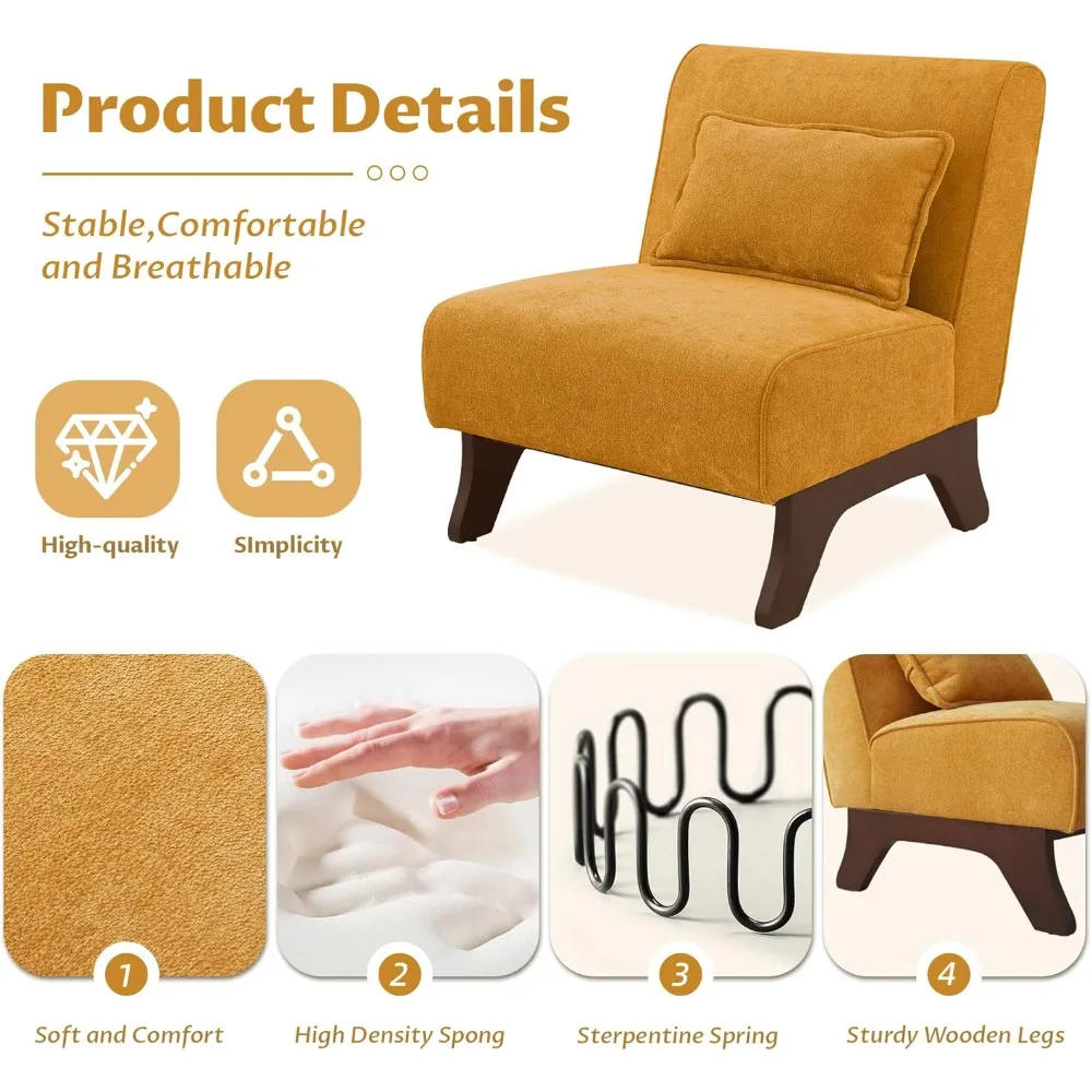 كرسي حديث مريح بأرجل خشبية ووسائد لغرفة المعيشة وصالة غرفة النوم