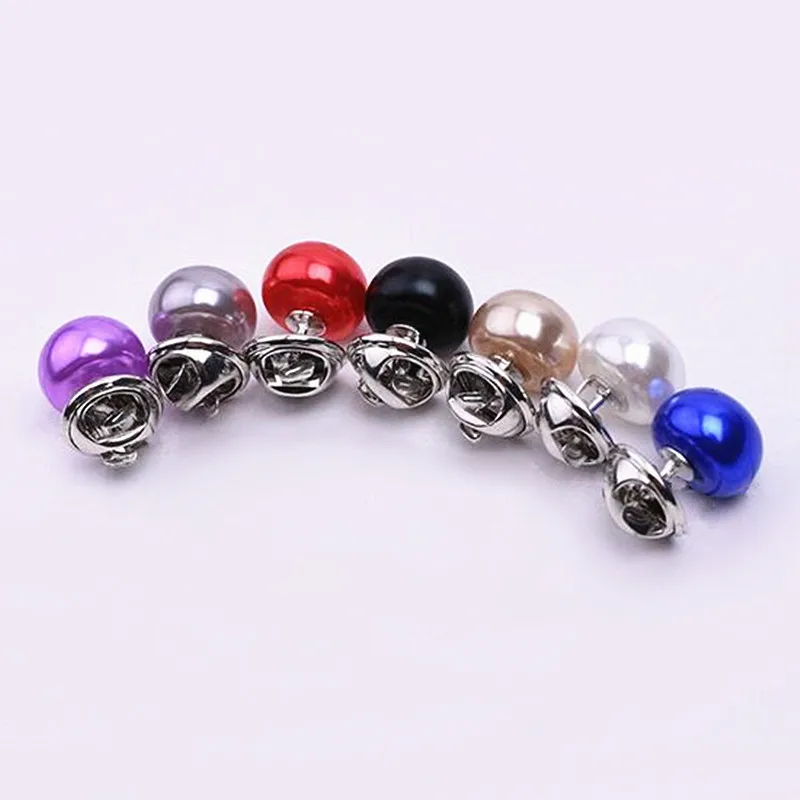 Colored Imitation Pearl Brooches Button Pins Collar Cardigan Shawl Buckle Scarf Brooch Coat Clothes Prevent Exposure Accessories