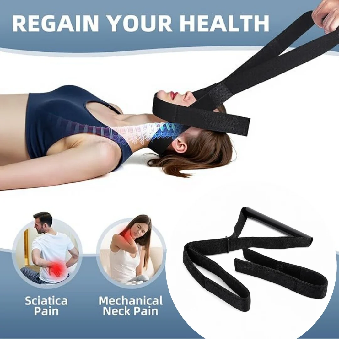 Cervical Spine Neck Traction Relief Belt with Chin Pad Home Therapy Tool for Neck Muscle Relaxation And Pain Relief