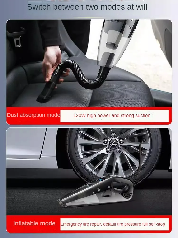 Versatile Car Vacuum Cleaner and Air Pump with Wireless Charging and Strong Suction