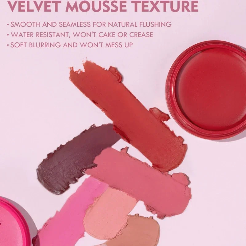 Frete grátis 3 em 1 lábios foscos olhos rosto blush à prova d'água gel maquiagem blush sedoso creme iluminar contorno blush rouge cosméticos