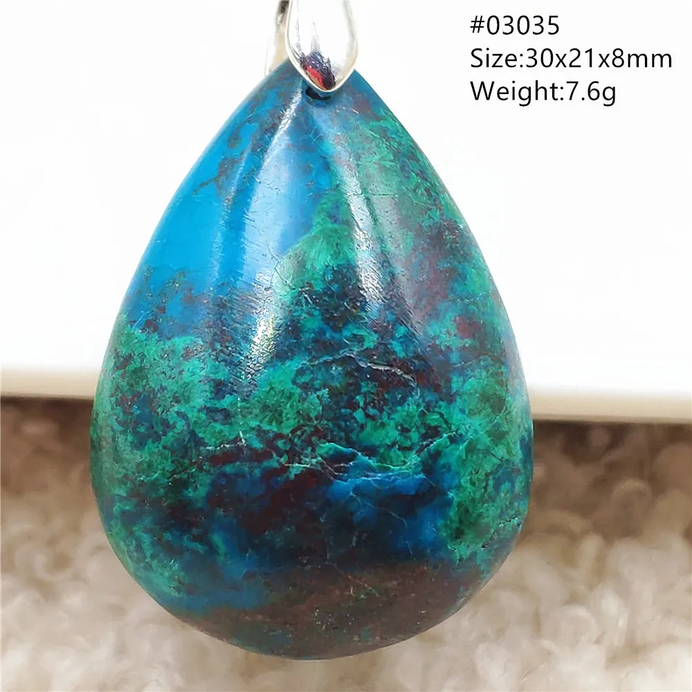 Natural Blue Azurite Malachite Pendant Necklace Chrysocolla Rare Gemstone For Women Men Water Drop Malachite Necklace AAAAAA