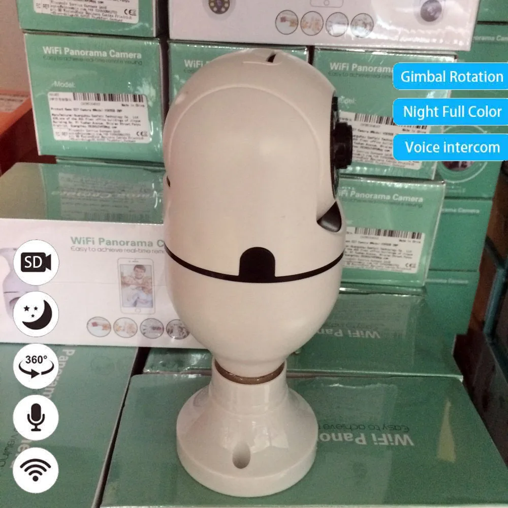 

Carpbaba SD Wi-Fi лампа E27 камера наблюдения полноцветное ночное видение 360° ° Вращающийся автоматический отслеживающий человек двусторонний разговор Smart