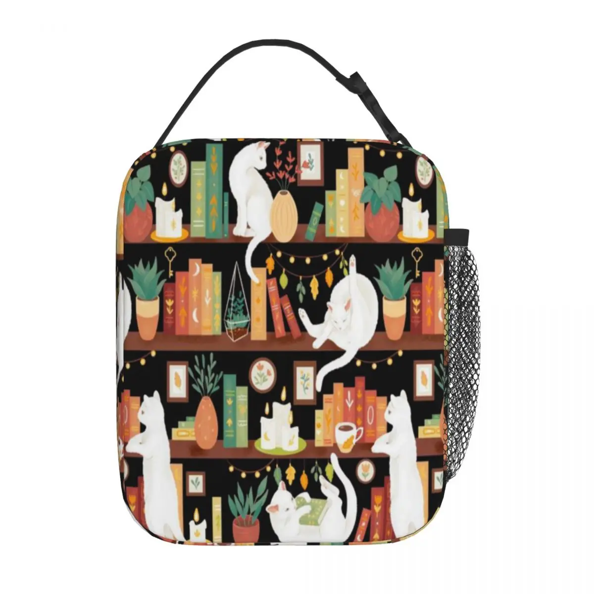 Bestselling Library Cats 2020 - Night Matte Finish Kids Lunch Bag Business Trip Neoprene Lunch Bag