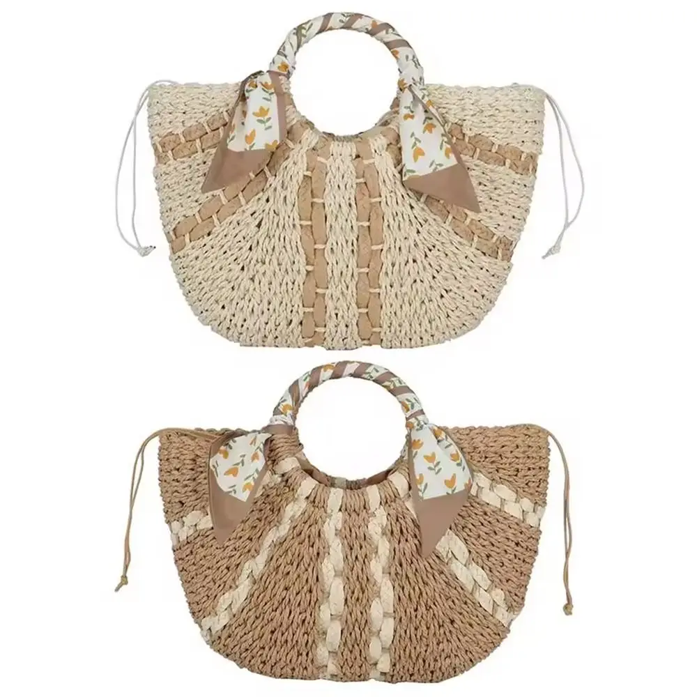 

Wear Resist Summer Straw Weaving Shoulder Bags Versatile Large Capacity Woven Handbag All-Match Elegant Underarm Bag