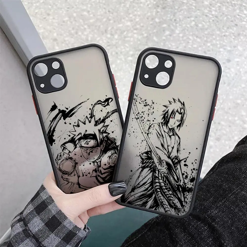 U-Uzumaki Anime U-Uchihas-Sasukes-Itachis Coque iPhone14 Cases For iPhone 11 13 14 12 Pro Max Mini XS XR SE 7 8 Plus Matte Cover