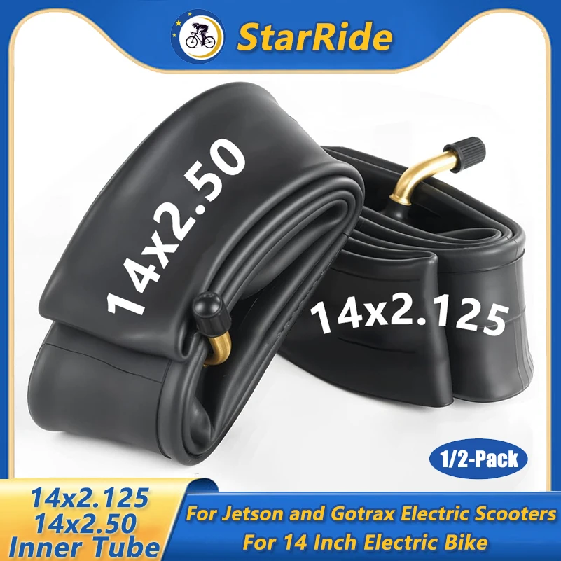 

1/2 упаковки, 14x2,125 и 14x2,50, сверхмощная внутренняя трубка, 14-дюймовые внутренние трубки, шина для скутера, электронного велосипеда 14*2,125 14*2,50, аксессуары, детали