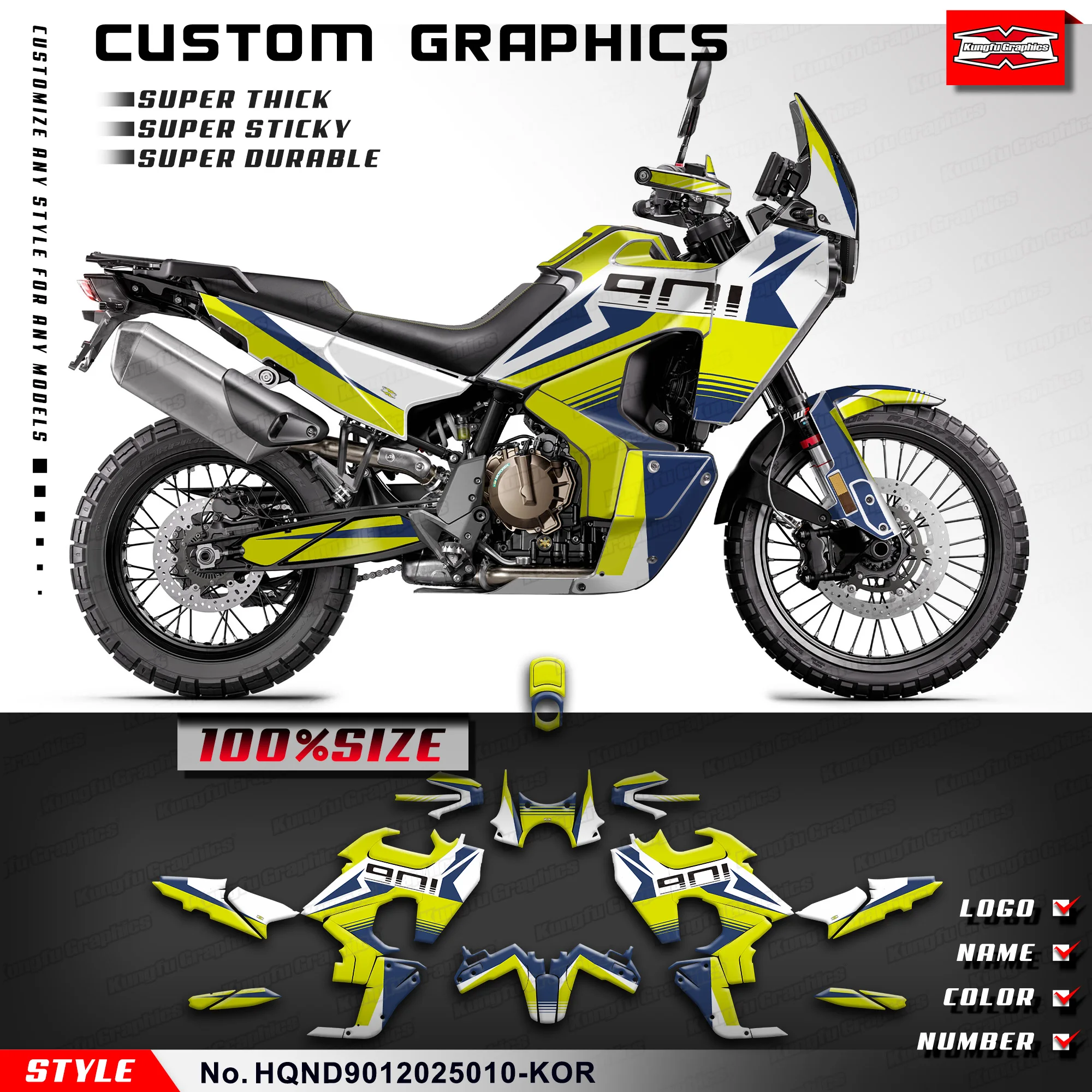 

KUNGFU GRAPHCS индивидуальные наклейки для HUSQVARNA NORDEN 901 NORDEN 901 2020 2021 2022 2023 2024 2025, HQND9012025010-KOR