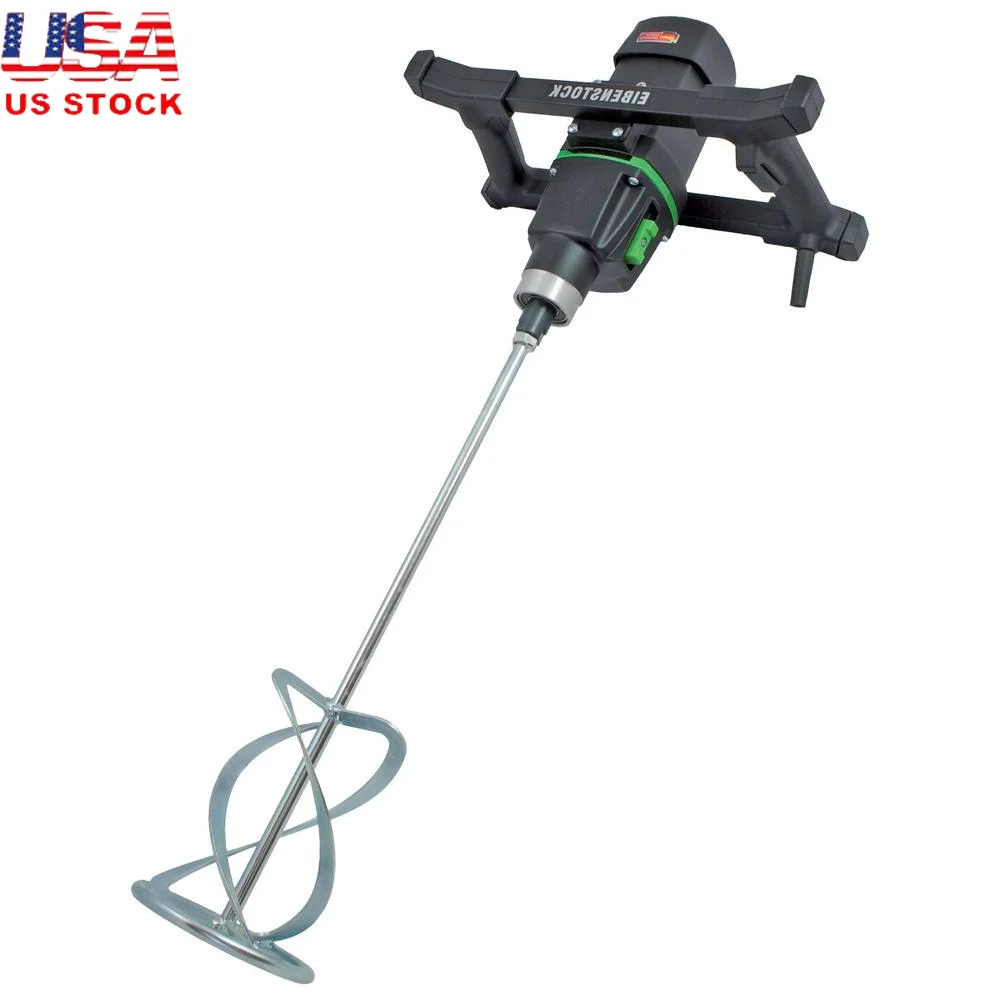 Portable Electric Concrete Mixer 1800lb/hr 2 Gear Variable-Speed Hand-Held MG 160 Paddle Included Lightweight Durable Ergonomic