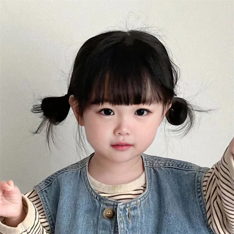 Children\'s Double Pill Wig Little Girl Headdress Cute Head Coverings for Babies Toddler Hair Accessories Kids Coronet Headwear