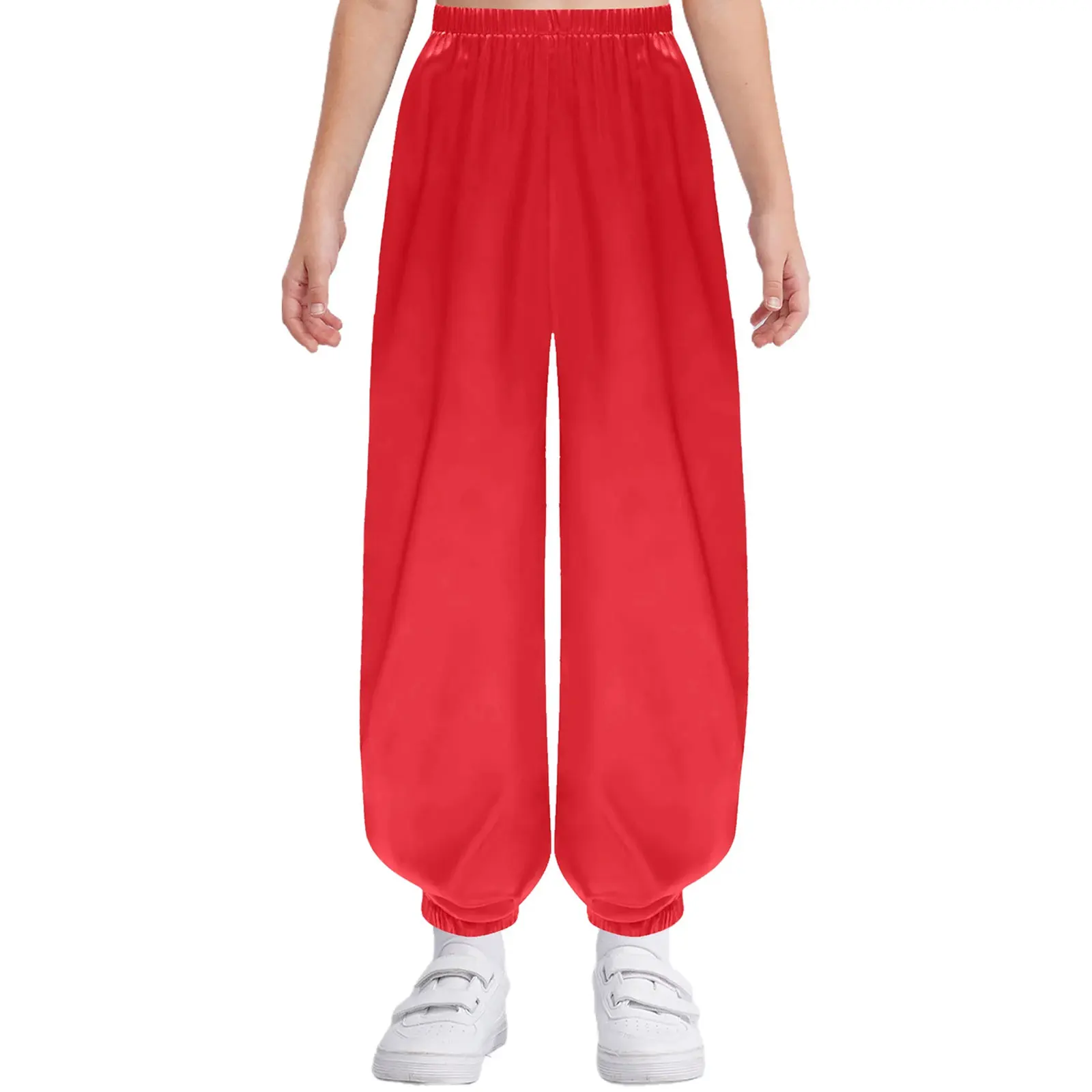 Girls Boys Satin Belly Dance Harem Pants Arabic Arabian Halloween Lantern Loose Pants Fancy Pants Bloomers Trousers For Dancing