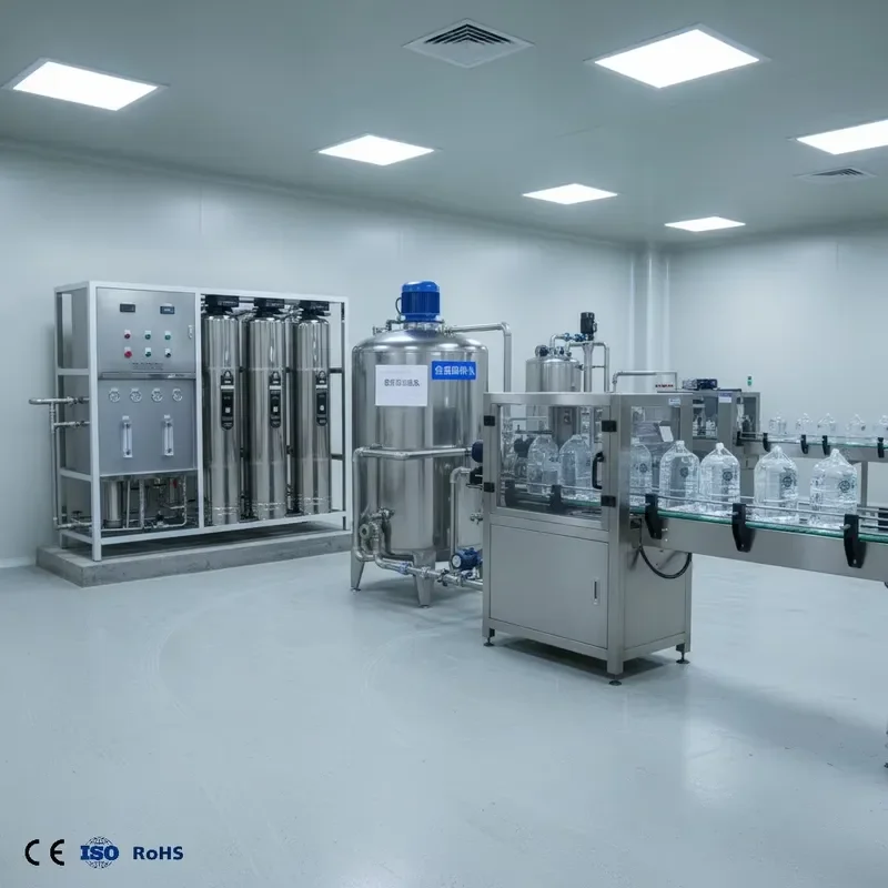 Industrial Skid-Mounted Water Purifier 2000LPH 2T/H for Beverage Production PLC Automatic Control RO System Pressure Vessel