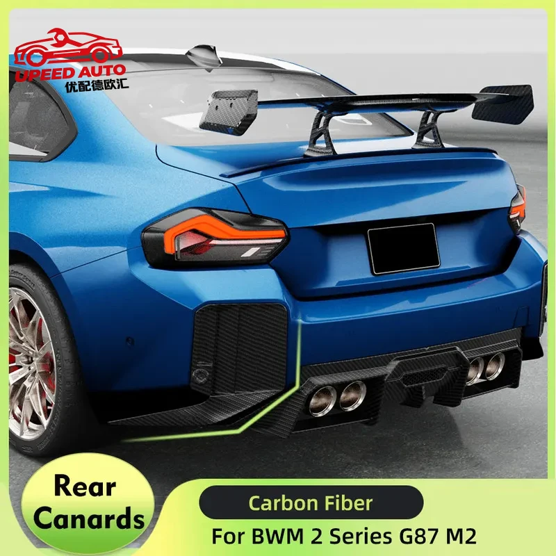 Suitable for Canards Cover BWM 2 Series G87 M2 2022UP Dry Carbon Fiber Car Rear Bumper Splitters Side Vent Trim body kit