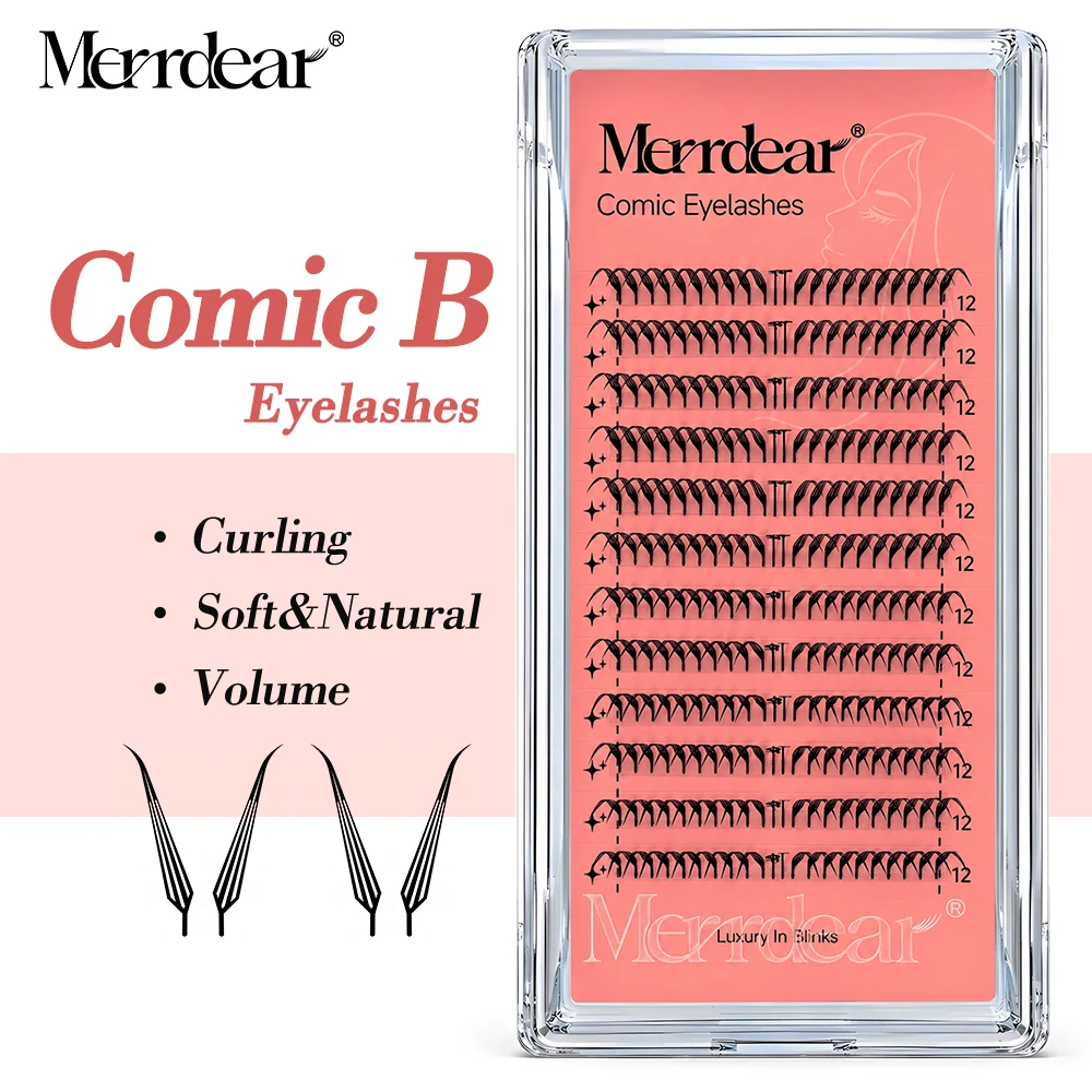 Merrdear Premade Spire Fairy Wings Eyelash Extensions Comic Soft Ultra-light Anime Eye Lashes Feather Fluttering Mink False